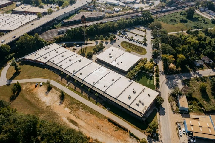 Commercial buildings viewed from above